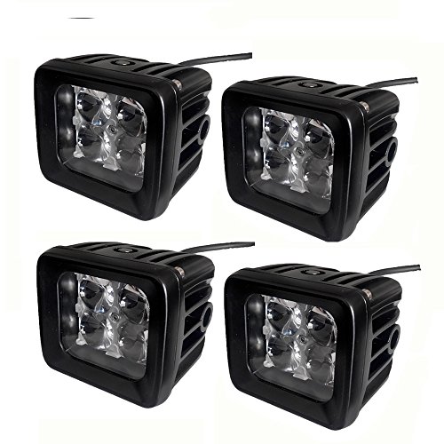 TTX Lighting - 12W 4D LED Work Light Fog Lamp Driving Light for Harley Dually D2 Bike Motorcycle sportbike streetbike ATV UTV SUV Truck Pick-up (Pack of 4PCS) (Flood Beam (60 Degree))