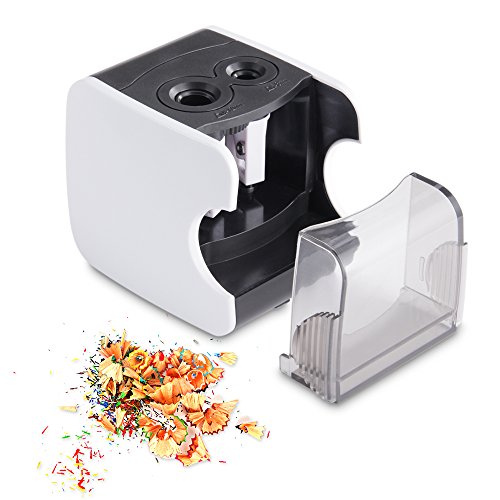 image for HOMMINI Electric Pencil Sharpener, 2 Hole/6-8mm & 9-12mm/Rechargeable/
