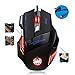 DLAND Professional LED Optical 7200 DPI 7 Button USB Wired Gaming Mouse for Pro Game Notebook, PC, Laptop, Computer, Black