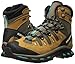 Salomon Women's Quest 4D 2 GTX W Backpacking Boot, Shrew/Camel Gold Leather/Teal Blue Fabric, 7.5 M US
