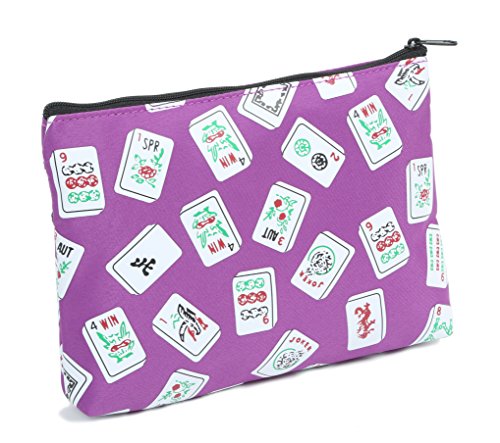 Mah Jongg Purple Color Tiles 3 Zipper Mah Jong Purse for Mahjong Card