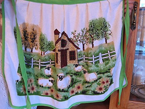 Waist Apron Kitchen Towel by Crystal Springs - Cutely designed apron and terry cloth towel in one - 5 Cute designs to choose from. (Farm &amp; Sheep)