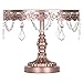 Amalfi Decor Cake Stand, Round Metal Pedestal Holder with Crystals, Rose Gold, 10 Inches