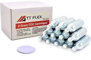 TT FLEX CO2 Replacement Cartridges for Mag Power Kleer Drain, 8 Gram - 12 Pack