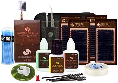 Neicha Premium Silk Set Hypoallergenic Glue Professional - Eyelash Extensions (0.05x(10,11,12,13))