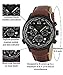 AVIATOR Military Army Mens Wrist Watch Aviation Pilot Cronograph Brown Band Stainless Steel Case F-Series World Time Traveller Collection AVW1266G153