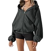 brifutuch Women's Zip Up Cute Hoodies Fall Jacket Oversized Casual Sweatshirts Jacket Coat for Women