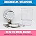 HOME SO Toothbrush & Toothpaste Holder with Suction Cup Hanger - Bathroom Organizer for Toothbrushes, Paste, Razor, Comb - Removable Stick on Mirror or in Shower - Stainless Steel Chrome…