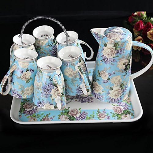 RIBLDG Bone China Tea Cup Set Ceramic Pot Cold Water Cold Water Cup Set Household Heat Tea Set,10 Pieces Of Orchid In Huadu,Tea Service,Coffee Set