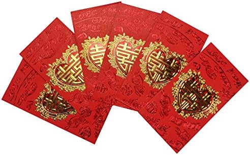 6.5" Chinese Red Envelopes, Red Pockets, Money Packet Pack of 6 (2)