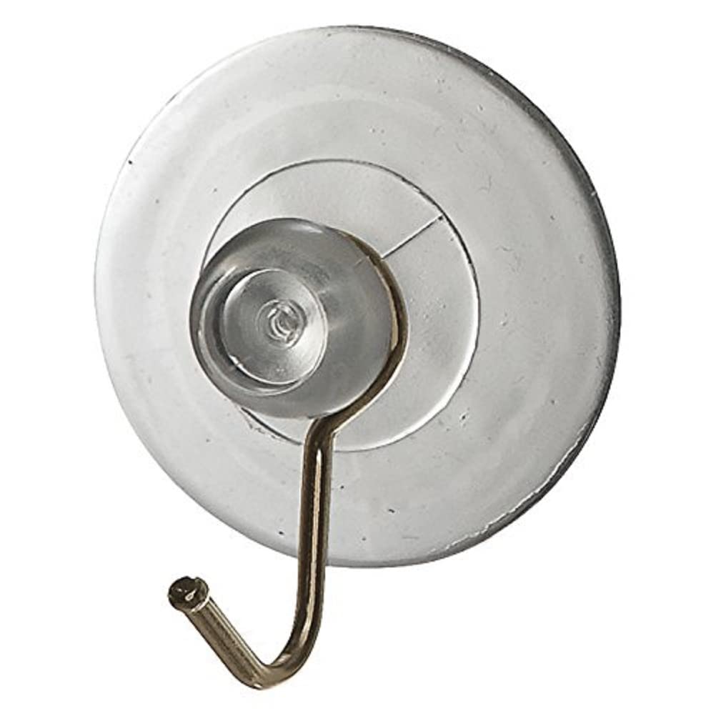 Merriway BH01992 (12 Pcs) Clear Plastic Suction Wire Hook, 32mm (1.1/4 inch) - Pack of 12 Pieces