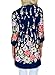 Dokotoo Womens Floral Boho Floral Print Long Sleeve Cotton Blosue Juniors Casual Tops Blouses Navy Medium