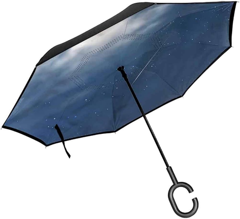 ScottDecor Moon Umbrellas Cloudy Night Sky Milky Way