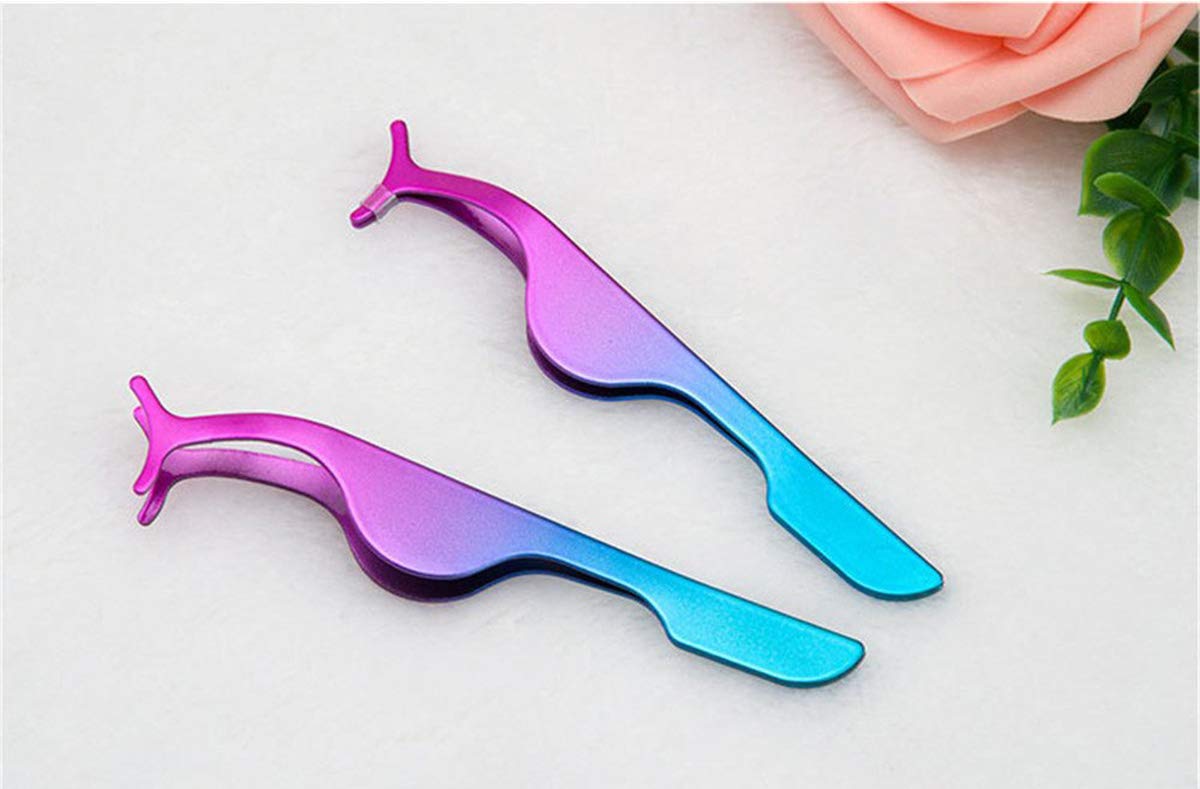 EIAKE False Eyelashes Applicator Tool Eyelash Extension Tweezers Remover Clip Tweezers Nipper (Golden) : Beauty