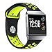 For Fitbit Ionic Sport Bands, bayite Soft Silicone Replacement Band Perforated Breathable Wristband Fashion Strap For Fitbit Ionic Fitness Smart Watch Accessories Black/Fluorescent Yellow Women Men