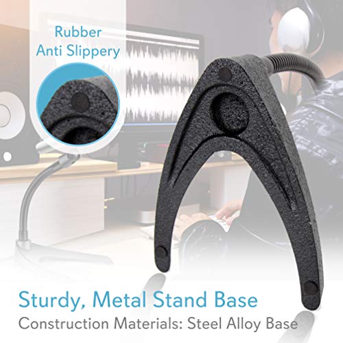 image for Pyle Desktop Microphone Stand - Universal Tabletop Mic Holder w/ Flexi