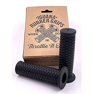 IGUANA Custom – rubberen handgrepen voor motorfiets IGUANASKIN (zwart, 7/8 inch (22 mm)