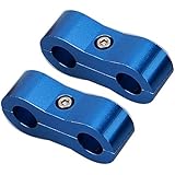 Generic Billet Aluminum -8 AN Nylon / Steel Braided Hose Tube Line Separator Clamp Pliers Tools Blue ID 15.9mm, pack of 2