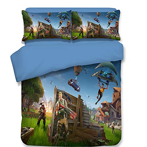 Fxwj Duvet Cover Fortnite Games Bedding Set, Microfiber Quilt Bed Covers, Lightweight Hypoallergenic Zipper,B,Full