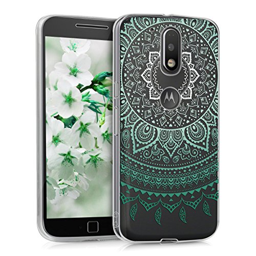 kwmobile Crystal Case Cover for Motorola Moto G4 / Moto G4 Plus IMD design and TPU silicone frame with synthetic back - transparent soft Design Indian sun