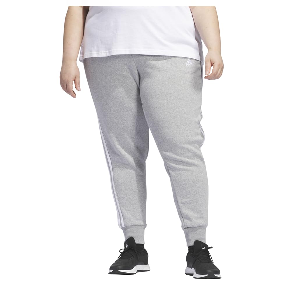 Photo 1 of adidas Women's Essentials 3-Stripes Fleece Pants, Medium Grey Heather/White