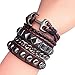 Friendship Gift Black Ropes Bracelet Women Wrap 6 Color the Christmas Gift