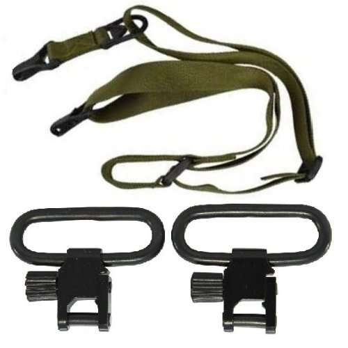Ultimate-Arms-Gear-Set-of-Two-Black-Steel-125-114Inch-QD-Quick-Detach-Slot-Loop-Swivels-Attach-Locks-to-any-Ri