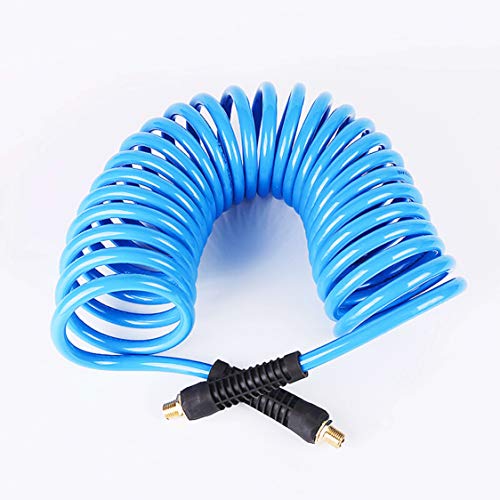Utah Pneumatic 1/4"Mnptx25ft Polyurethane Air Compressor Recoil Hose Swivel Edges End And Bend Restrictor Fitting Pneumatic Hose Coil Hose