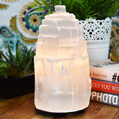 Selenite Lamp By Yellow Tree Company Best Quality Pure Moroccan Selenite Crystal (Small)