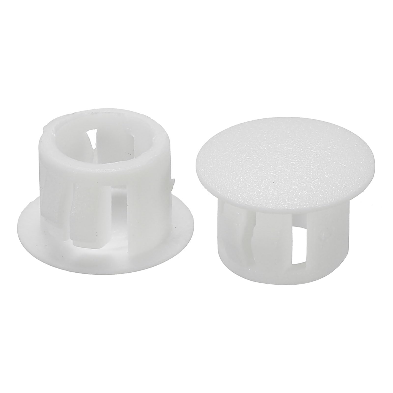 PATIKIL 12mm (1/2") Plastic Hole Plugs, 60Pcs Flush Type Round Hole Plugs Cover Snap in Locking Hole Tube for Table Kitchen Cabinet Furniture, White