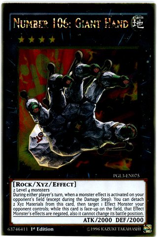 Yu-Gi-Oh! - Number 106: Giant Hand (PGL3-EN075) - Premium Gold: Infinite Gold - 1st Edition - Gold Rare