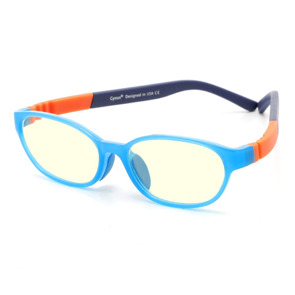Cyxus Kids Glasses with Clear Lens for Blocking Blue Light, Anti UV Eye Fatigue Computer Eyewear, Unisex (Boy/Girl) (6800L05 Blue)