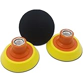 SENRAY 3PCS 3 Inch Hook & Loop Backing Plate, 5/8" Thread Sanding Backing Pads for Rotary Polisher and Sander