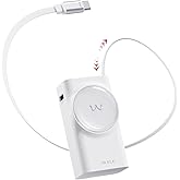 iWALK Portable Charger, 10,000mAh 30W Max Compact Power Bank, Travel Essential Phone Battery Pack with 2.3 ft Retractable Cable for iPhone 17/16 Series, iPad, Galaxy, Pixel, and More