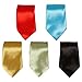 Bundle Monster 5pc Solid Color Boys Formal Pre-Tied Polyester Neckties - Set 3, Brights