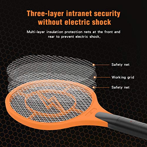 Bug Zapper, Powerful Mosquito Killer Racket, USB Rechargeable Electric