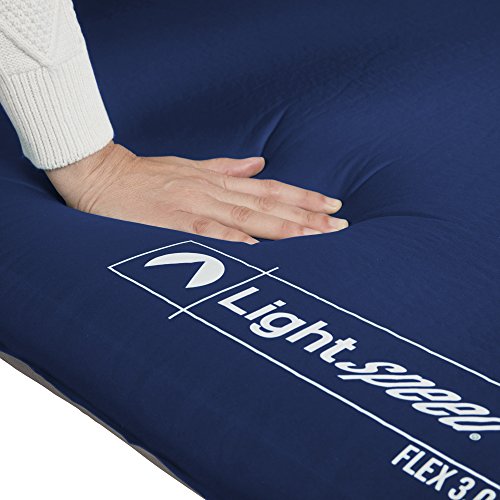 Lightspeed Outdoors XL Super Plush FlexForm Self-Inflating Sleep and Camp Pad, Dark Blue