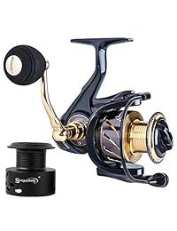 Sougayilang   Carrete de pesca con rodamientos de bolas resistentes a la corrosión de 13 + 1 MaxiDur, equipo X Ship, unidad silenciosa, sistema de frenado SVS y bobina de grafito de repuesto para anglers
