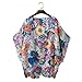 Sunward Flower Chiffon Shawl Kimono Cardigan Coats Jackets Cover up Blouse Tops (S, Multi-color)