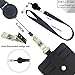 Lucstar Badge Holder Reel Clip Retractable with Lanyard Snap Button ID Card Holder Necklace Horizontal Vertical for Women Student Nurse Heavy Duty 1 Window 2 Back Slots Faux Leather