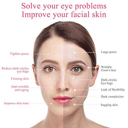 Eye Massager Wand with 42℃ Heat, LANDWIND Anti-aging Anti-wrinkle Galvanic Wand, Facial Eye Massager with Anions vibration for Remove Dark Circles and Puffiness (Rechargeable USB)