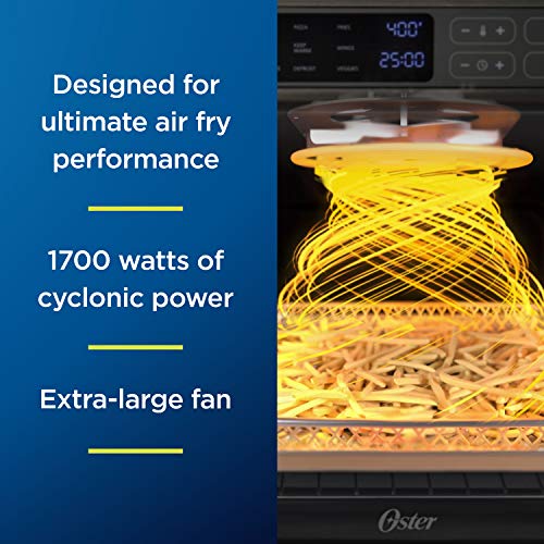 Oster Digital Air Fryer Oven with RapidCrisp, Stainless Steel, 12