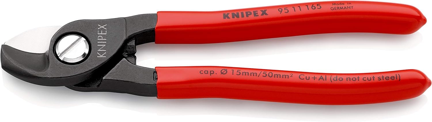 KNIPEX Kabelschere brüniert mit Kunststoff überzogen 165 mm, 95 11 165