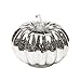 Romingo Mercury Glass Pumpkin Light with Timer for Halloween Pumpkin Decorations Fall and Thanksgiving Decor,Silver, 5.5 inches