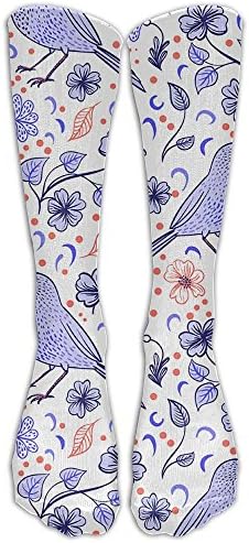Women Purple Bird Tube Dresses Over The Knee Thigh High Stockings Cosplay/Cheerleader Socks