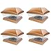 iGlow 4 Pack Copper Outdoor Garden 6 x 6 Solar SMD LED Post Deck Cap Square Fence Light Landscape PVC Vinyl Wood Bronze