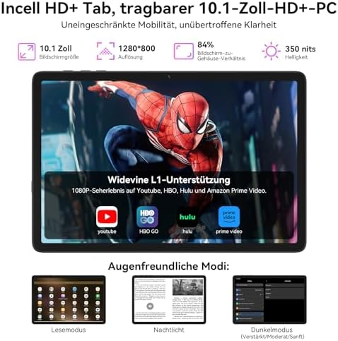 Android 16 Tablet mit Tastatur, 24 GB RAM+256 GB ROM (2 TB TF)