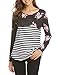 SE MIU Women's Breastfeeding Shirt Striped Patchwork Long Sleeve Maternity Breastfeeding Nursing Tops