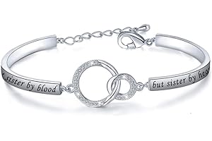 HOLLP Gift for Best Friend Friendship Bracelet Not Sister by Blood But Sister by Heart Jewelry Friend Sister Bangle