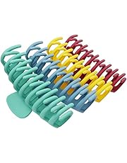 TOCESS Big Hair Claw Clips 4 Inch Nonslip Large Claw Clip for Women and Girls Thin Hair, Strong Hold Hair Clips for Thick Hair, 4 Color Available (4 Packs)